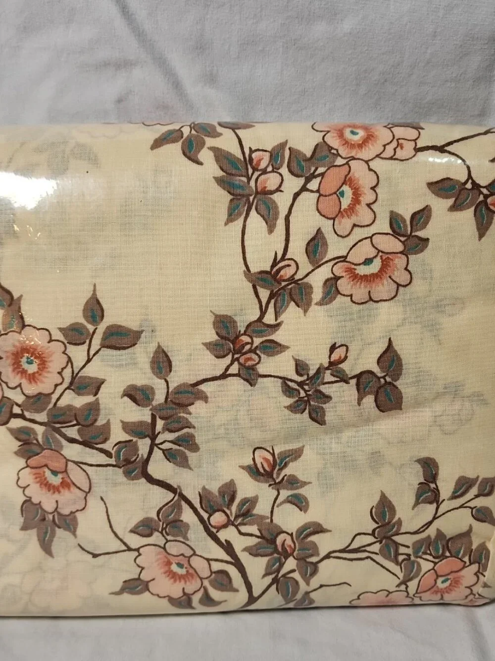Vtg WestPoint Pepperell Floral Queen Flat Sheet 130 TC Irregular NOS New